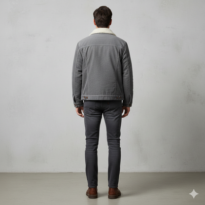 Herren Cordjacke mit Teddyfutter | Warm & Lässig | Herbst Winter