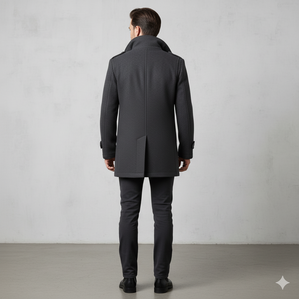 Eleganter Herren Wollmantel mit Stehkragen | Winter | Warm