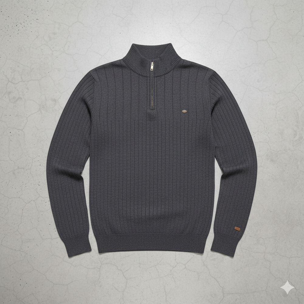 Herren Strickpullover mit Stehkragen | Halbzip | Winter