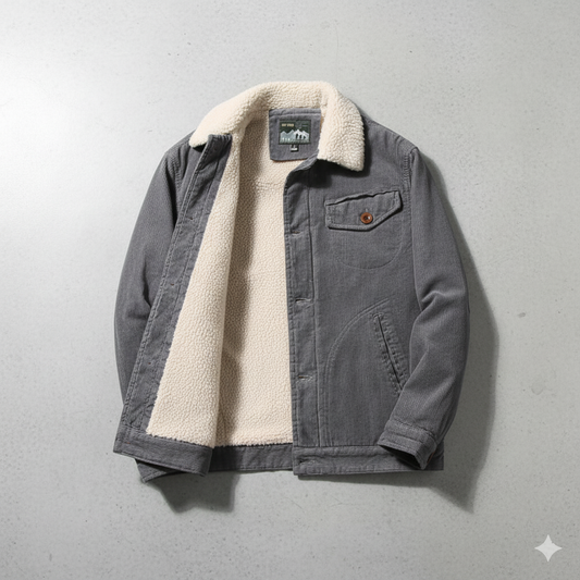 Herren Cordjacke mit Teddyfutter | Warm & Lässig | Herbst Winter