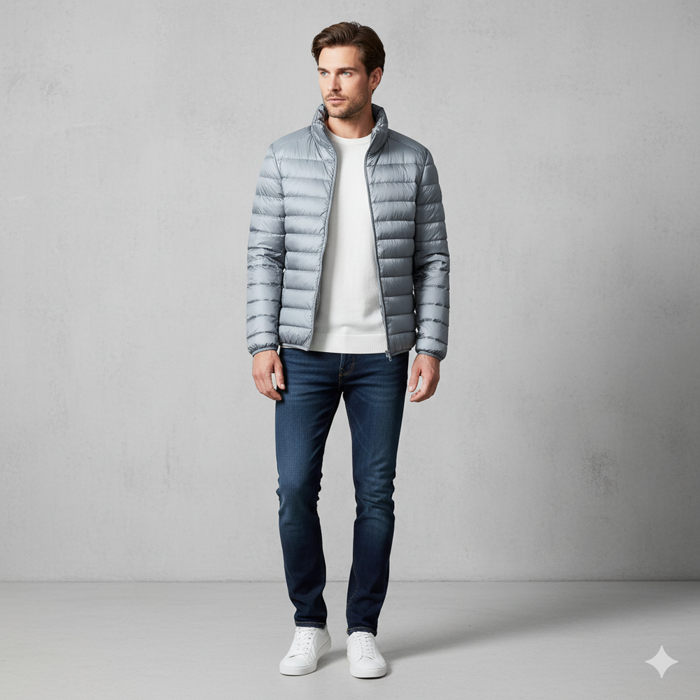 Leichte Herren Steppjacke mit Stehkragen | Übergang | Atmungsaktiv