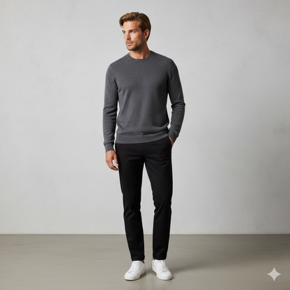 Herren Strickpullover mit Stehkragen | Halbzip | Winter