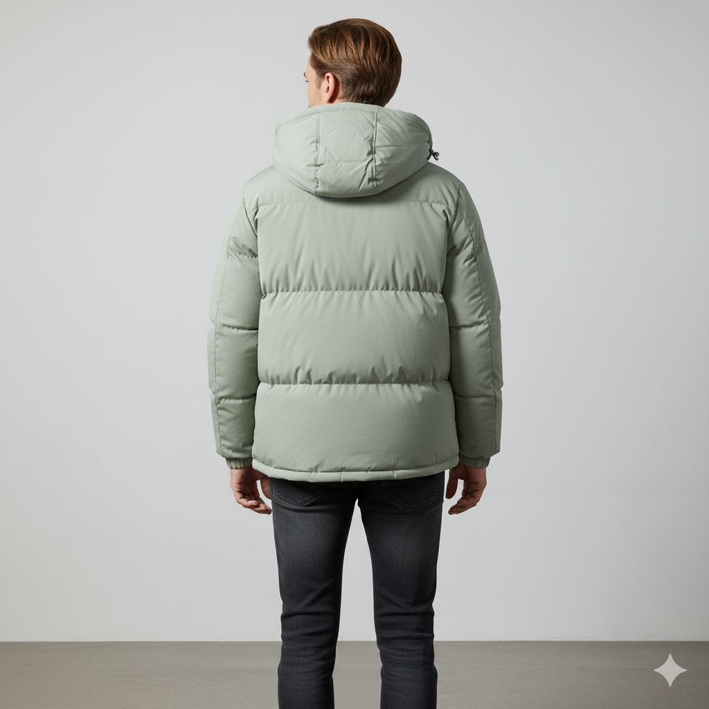 Warme Herren Steppjacke mit Kapuze | Winter Casual