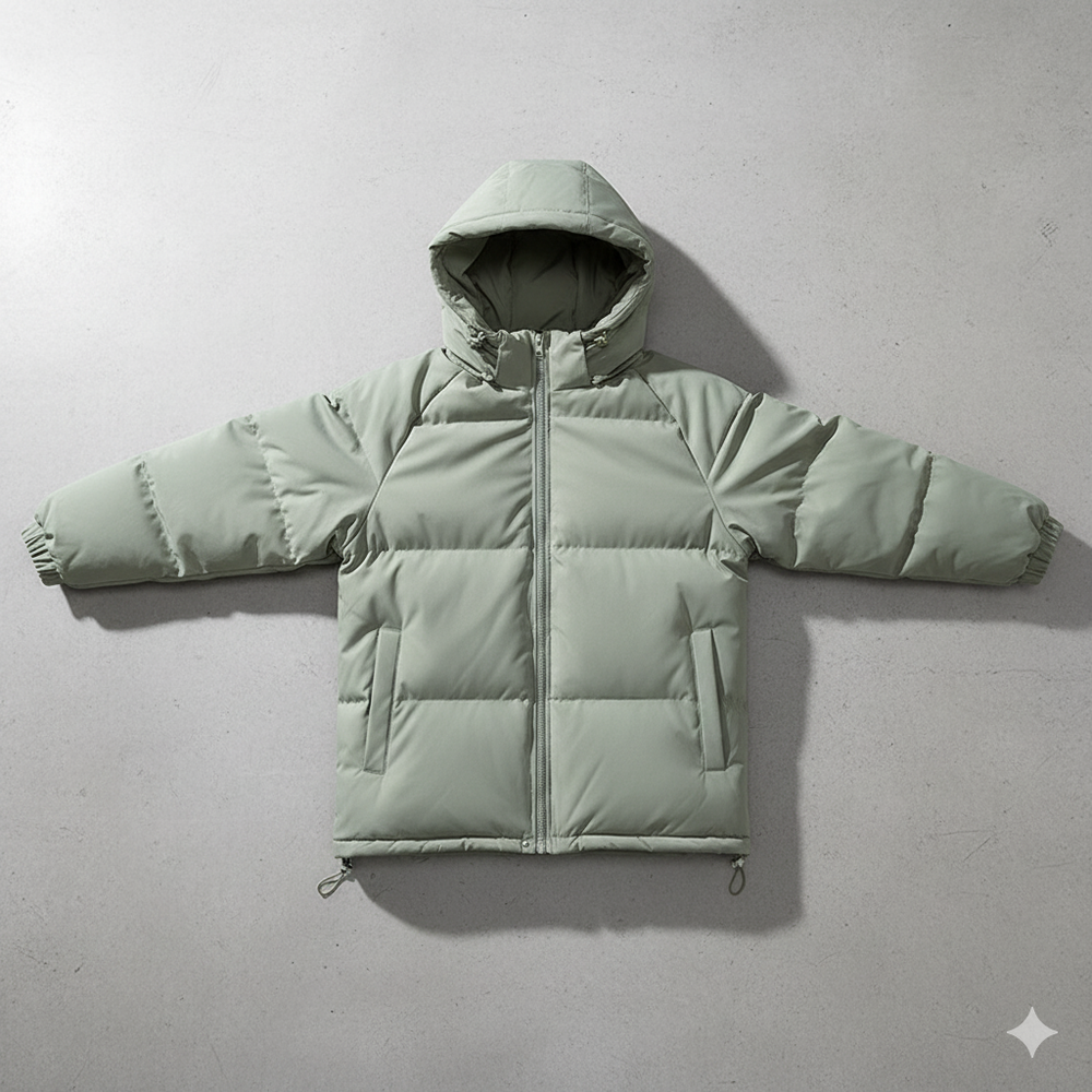 Warme Herren Pufferjacke mit Kapuze