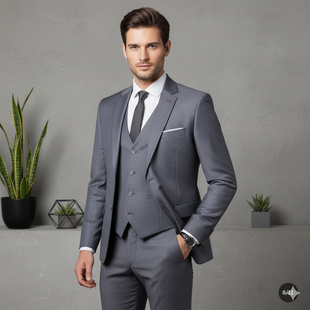 Herren Anzug 3-teilig | Slim Fit Elegant für Business & Hochzeit