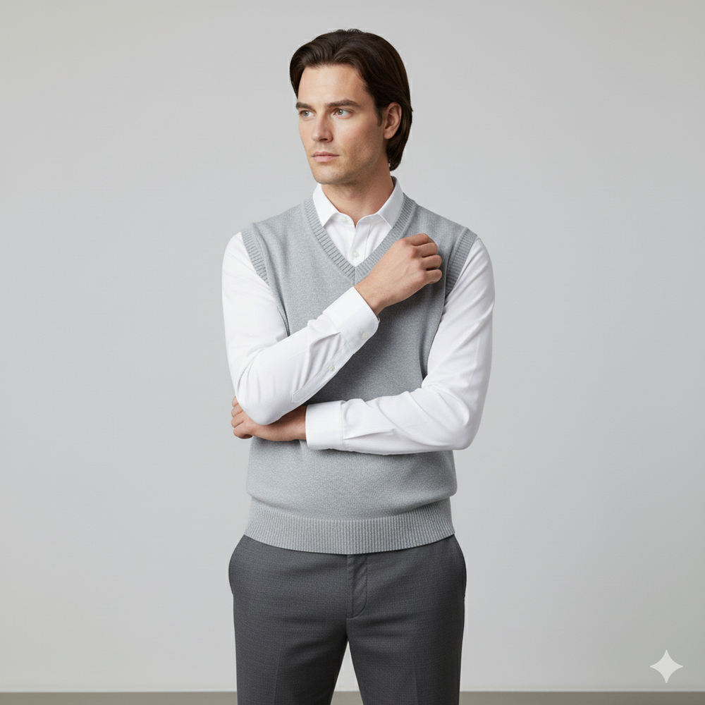 Herren Strickweste im College Stil | Herbst | Übergröße