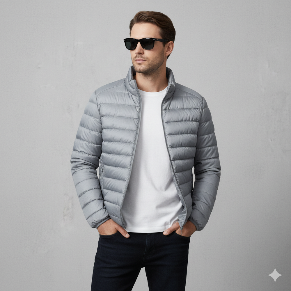 Leichte Herren Steppjacke mit Stehkragen | Übergang | Atmungsaktiv