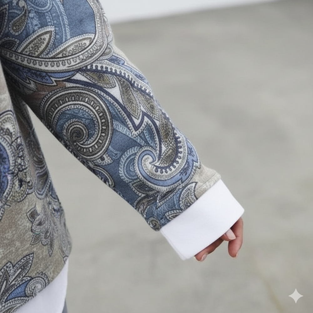 Damen Strickpullover mit Blumenmuster | Locker & Elegant