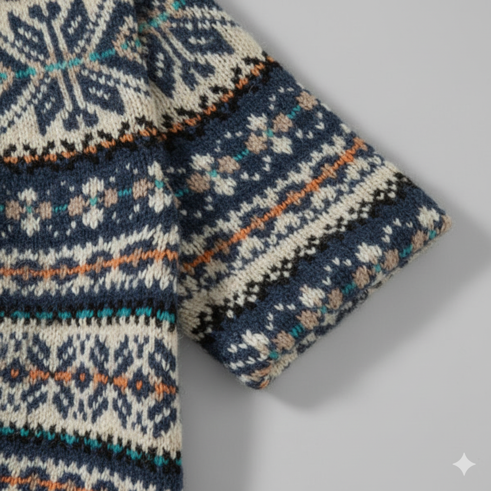 Gemusterter Damen Hoodie Pullover mit Kapuze | Winter