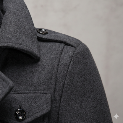 Eleganter Herren Wollmantel mit Stehkragen | Winter | Warm