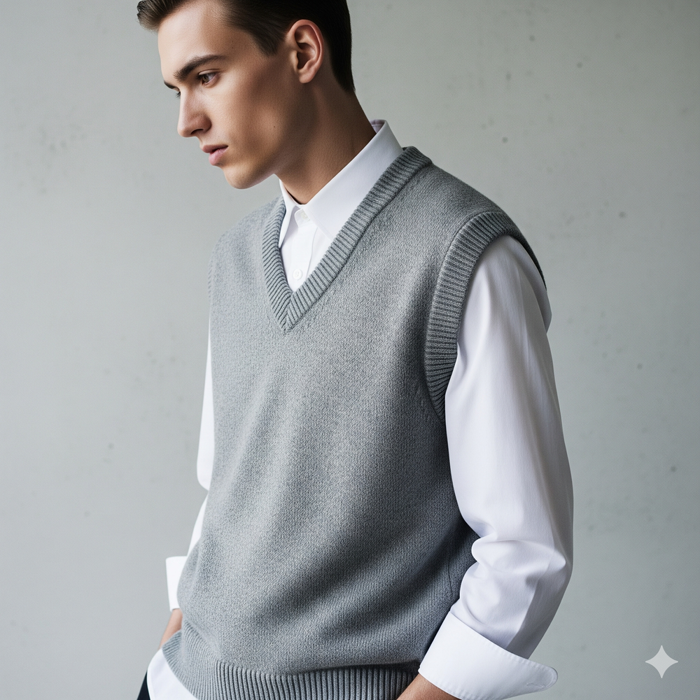 Herren Strickweste im College Stil | Herbst | Übergröße