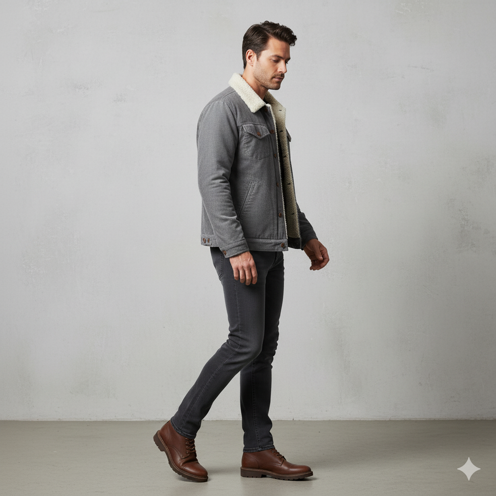 Herren Cordjacke mit Teddyfutter | Warm & Lässig | Herbst Winter