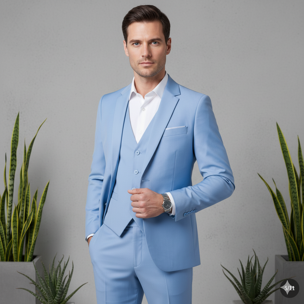 Herren Anzug 3-teilig | Slim Fit Elegant für Business & Hochzeit