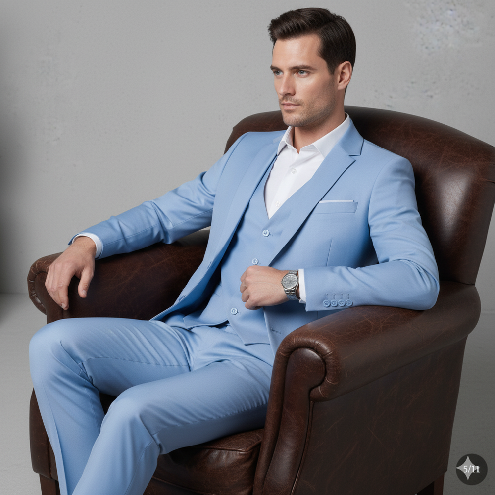 Herren Anzug 3-teilig | Slim Fit Elegant für Business & Hochzeit