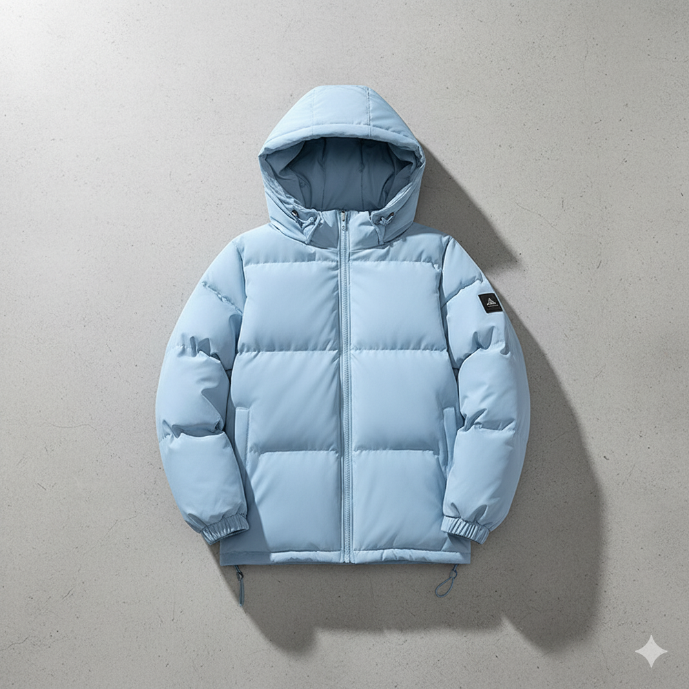 Warme Herren Pufferjacke mit Kapuze