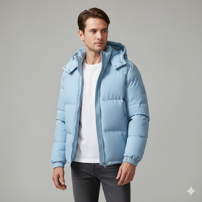 Warme Herren Steppjacke mit Kapuze | Winter Casual