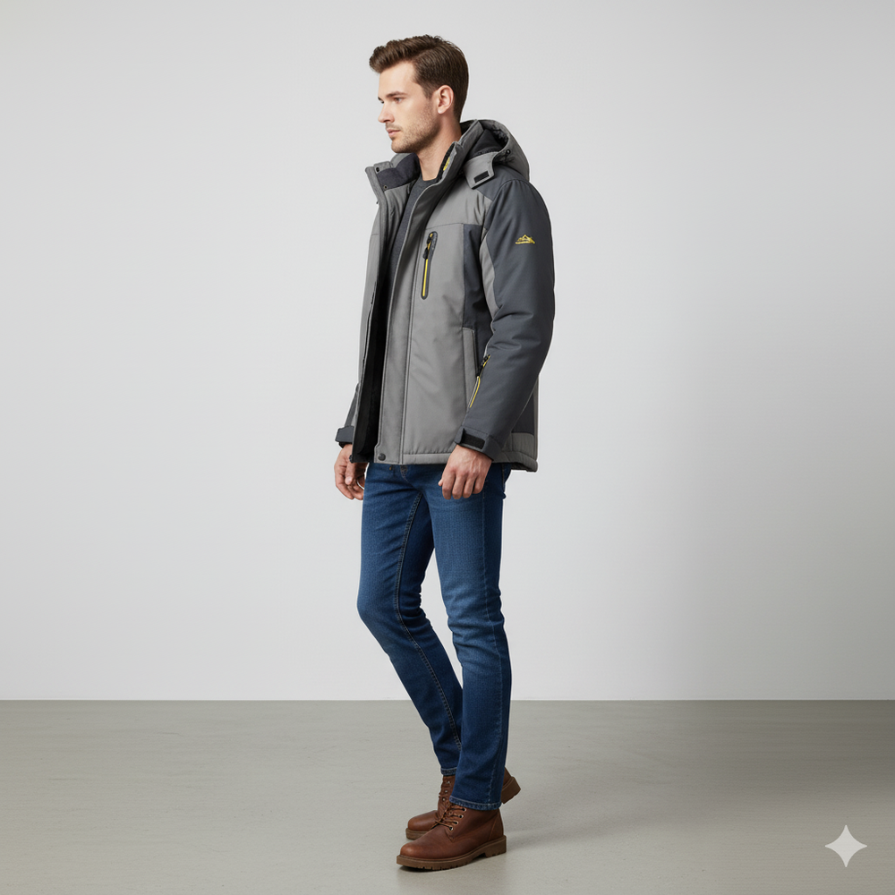 Herren Skijacke mit Kapuze | Winddicht & Warm | Winter Outdoor