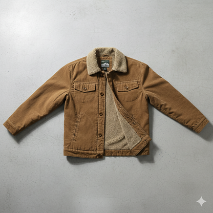 Herren Cordjacke mit Teddyfutter | Warm & Lässig | Herbst Winter