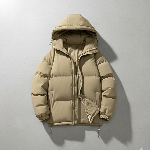 Warme Herren Pufferjacke mit Kapuze