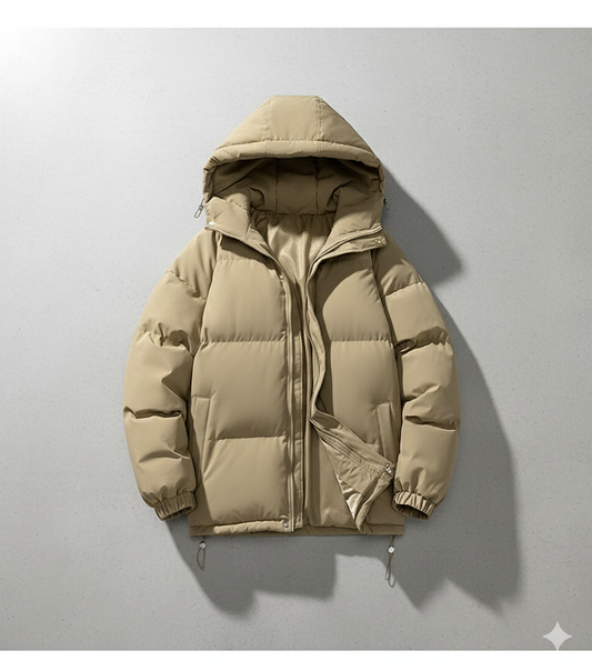 Warme Herren Steppjacke mit Kapuze | Winter Casual