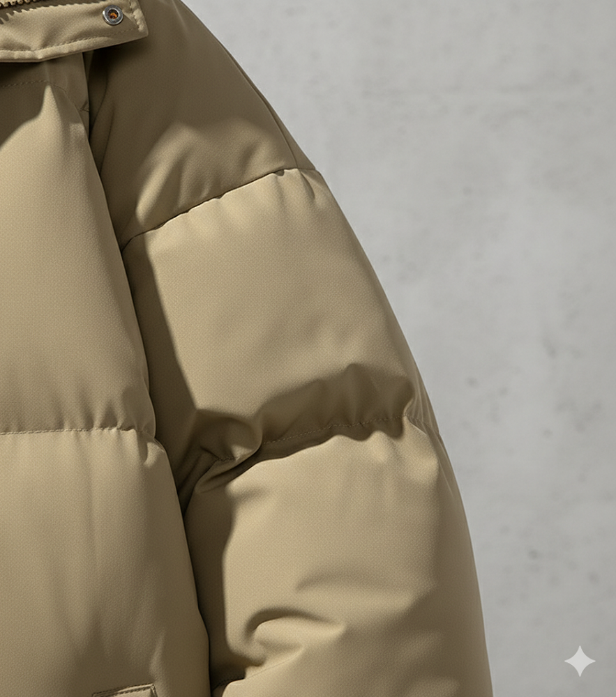 Warme Herren Pufferjacke mit Kapuze