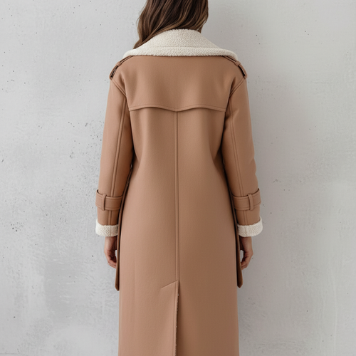 Damen Mantel aus Veganleder mit Plüschfutter | Warm & Modern