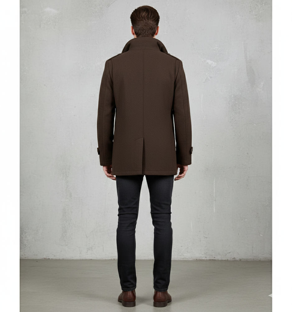 Eleganter Herren Wollmantel mit Stehkragen | Winter | Warm