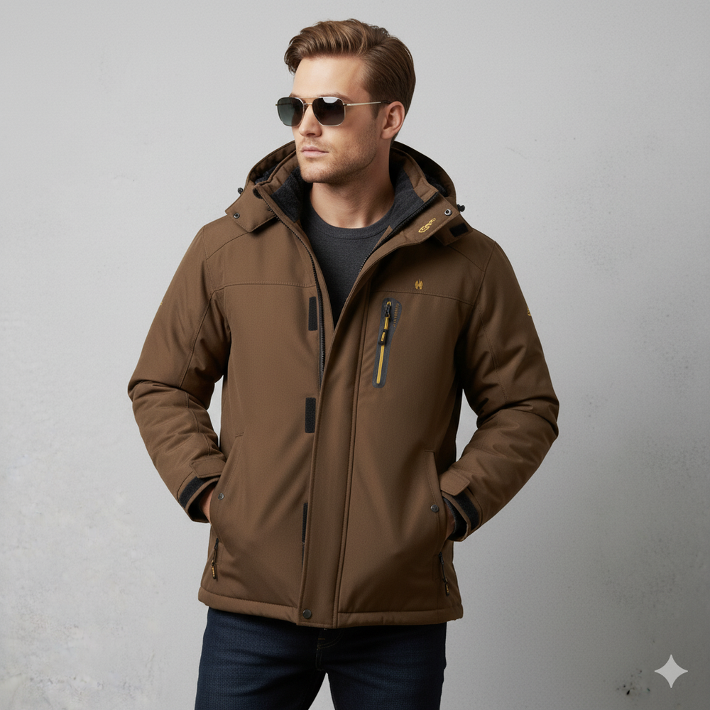 Herren Skijacke mit Kapuze | Winddicht & Warm | Winter Outdoor