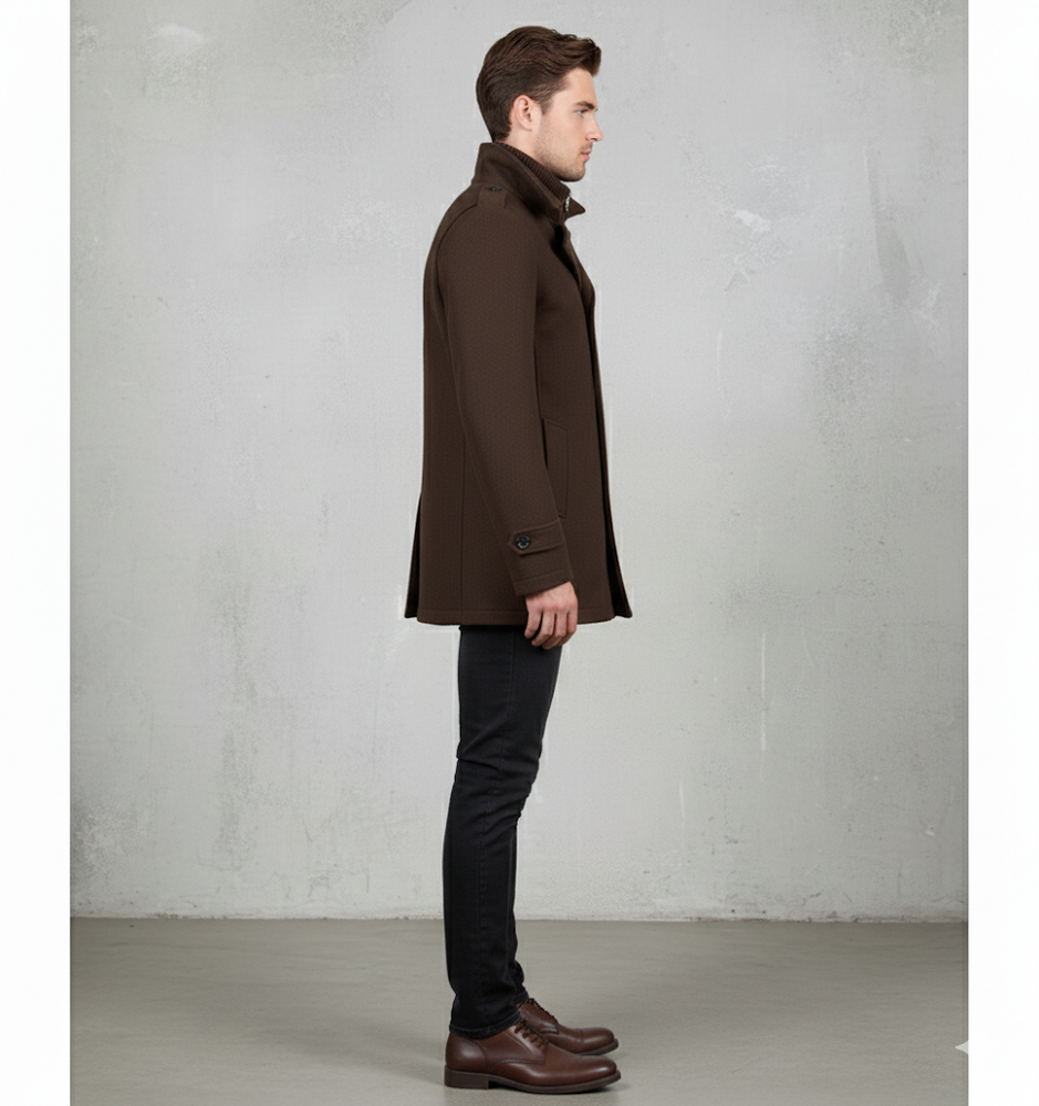 Eleganter Herren Wollmantel mit Stehkragen | Winter | Warm