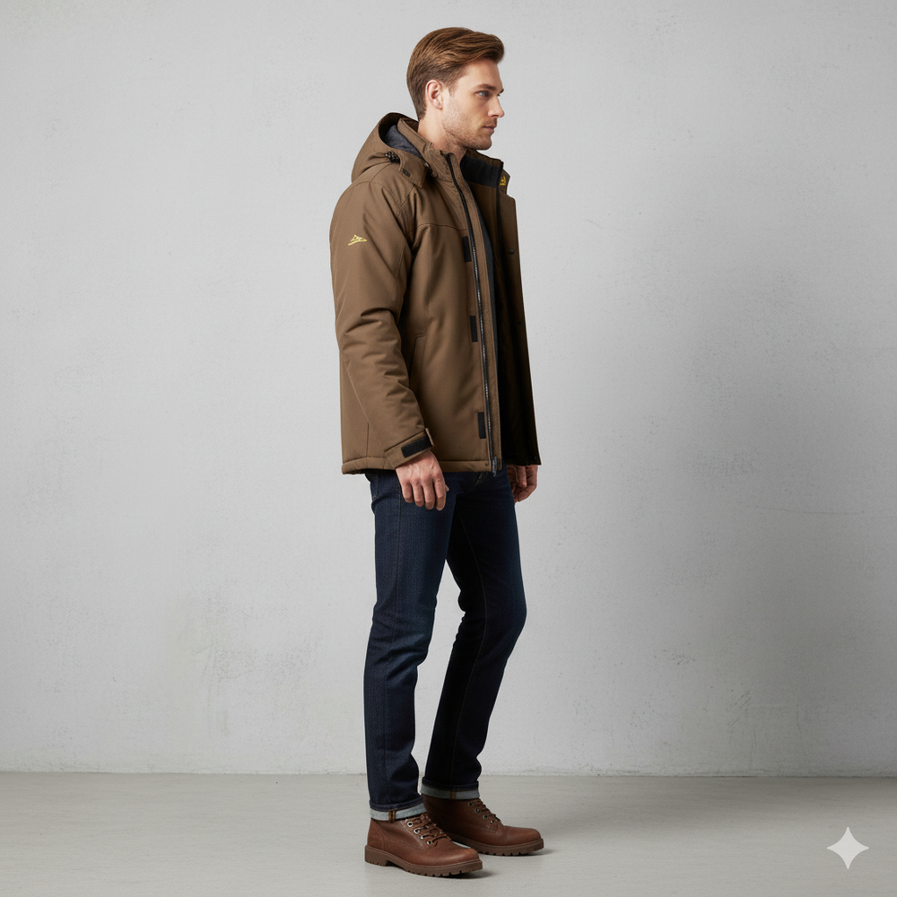 Herren Skijacke mit Kapuze | Winddicht & Warm | Winter Outdoor