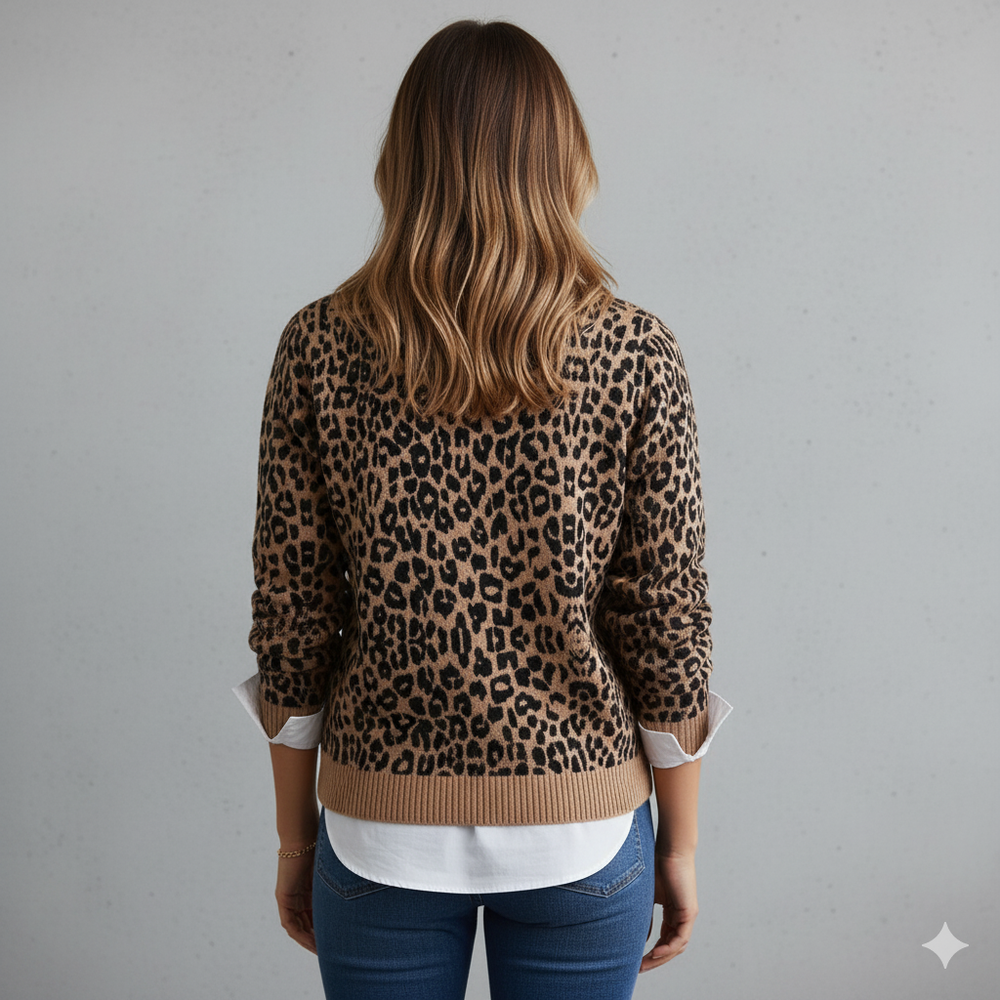 Damen Strickpullover mit Blumenmuster | Locker & Elegant