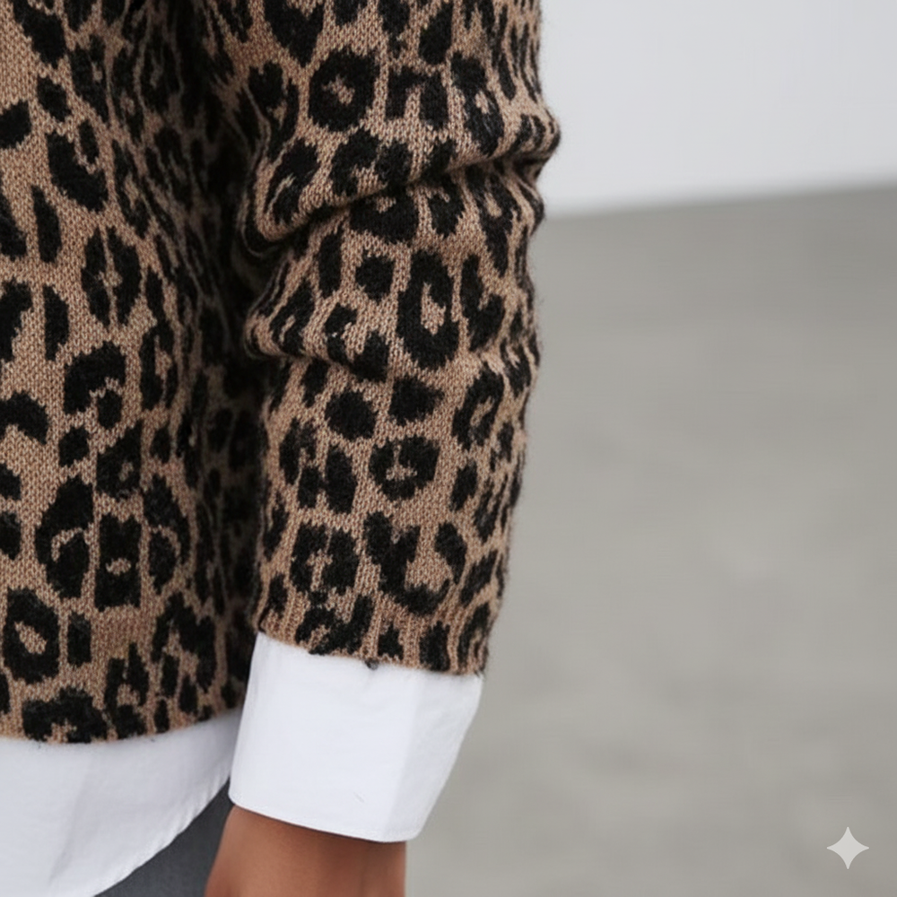 Damen Strickpullover mit Blumenmuster | Locker & Elegant