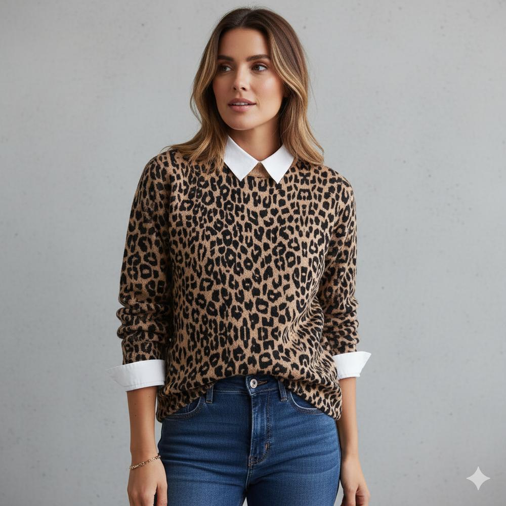 Damen Strickpullover mit Blumenmuster | Locker & Elegant