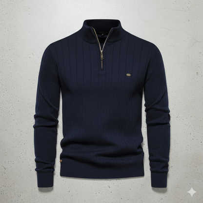 Herren Strickpullover mit Stehkragen | Halbzip | Winter