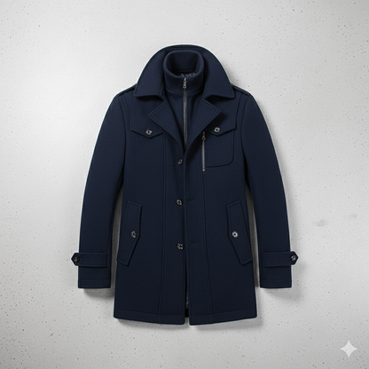 Eleganter Herren Wollmantel mit Stehkragen | Winter | Warm