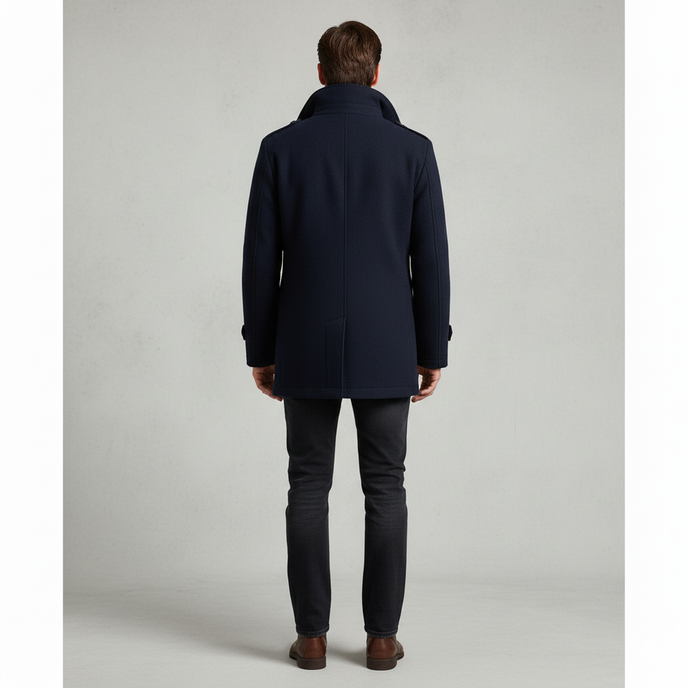 Eleganter Herren Wollmantel mit Stehkragen | Winter | Warm