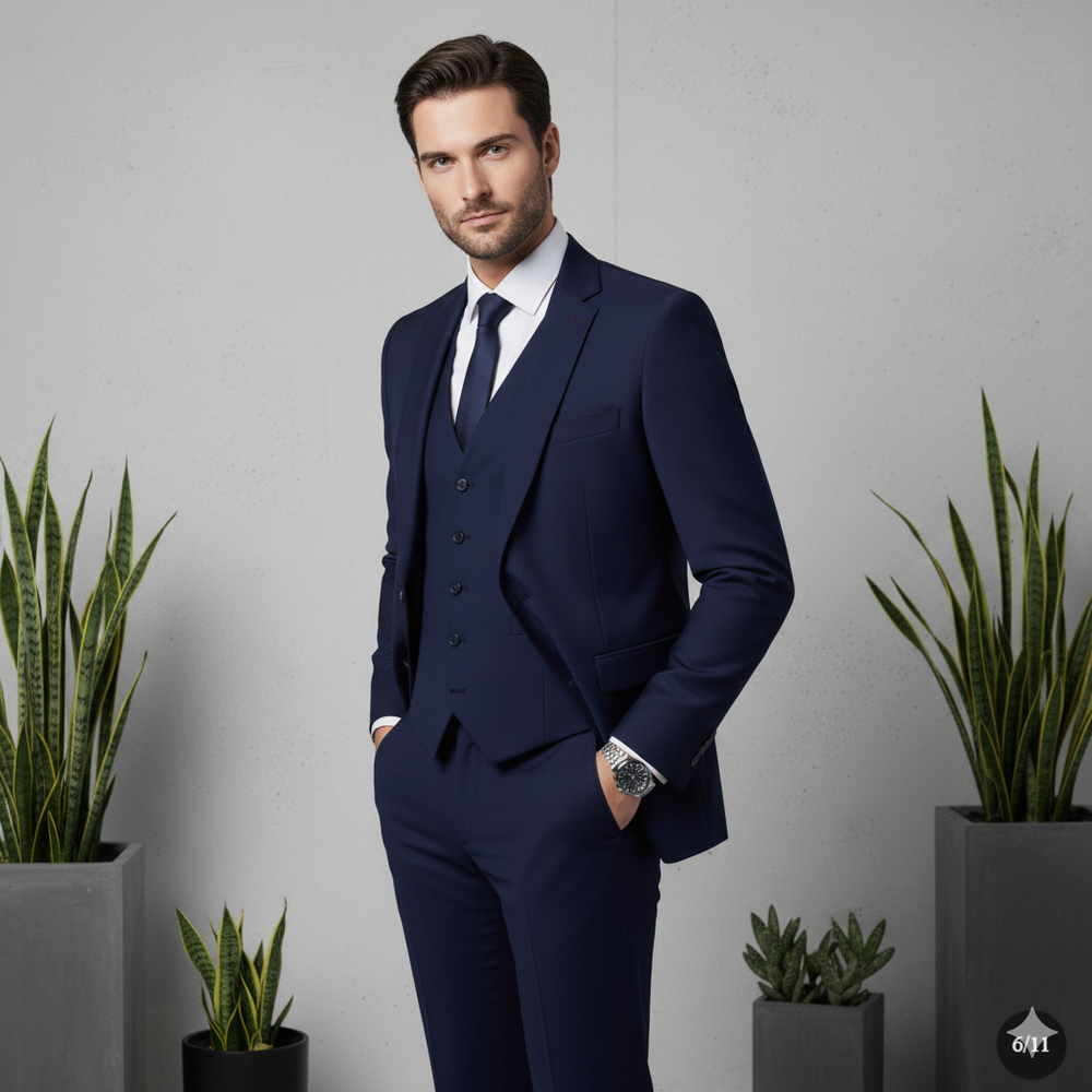 Herren Anzug 3-teilig | Slim Fit Elegant für Business & Hochzeit