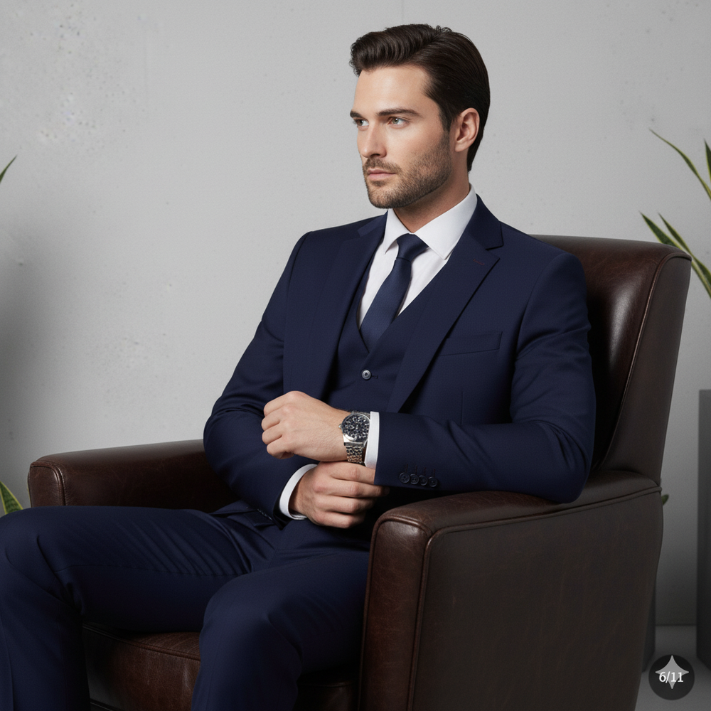 Herren Anzug 3-teilig | Slim Fit Elegant für Business & Hochzeit
