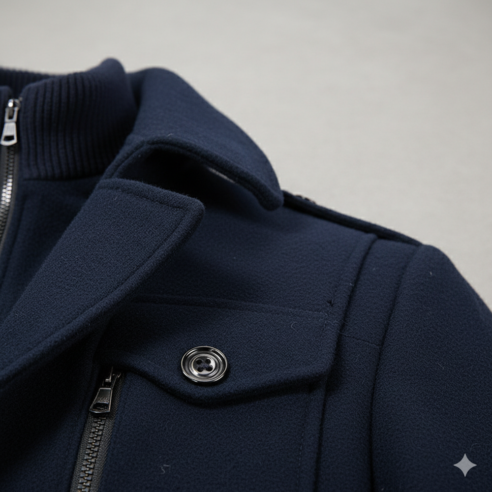 Eleganter Herren Wollmantel mit Stehkragen | Winter | Warm