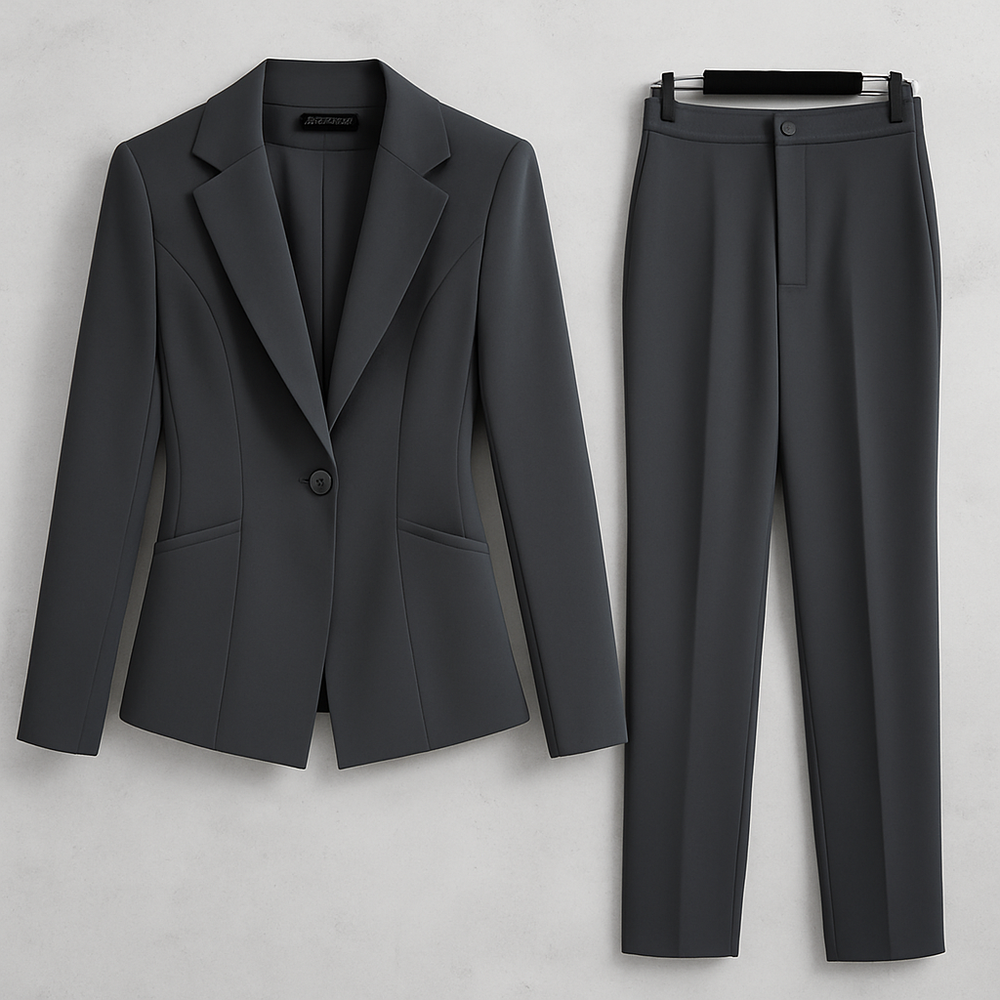 Damen Hosenanzug Elegant | Business Blazer & Hose Slim Fit