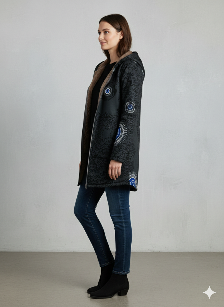 Damen Fleecejacke mit Kapuze | Plüsch & Kuschelig | Herbst/Winter