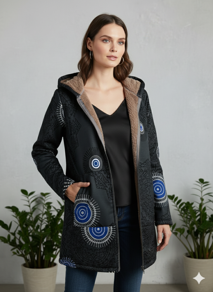 Damen Fleecejacke mit Kapuze | Plüsch & Kuschelig | Herbst/Winter