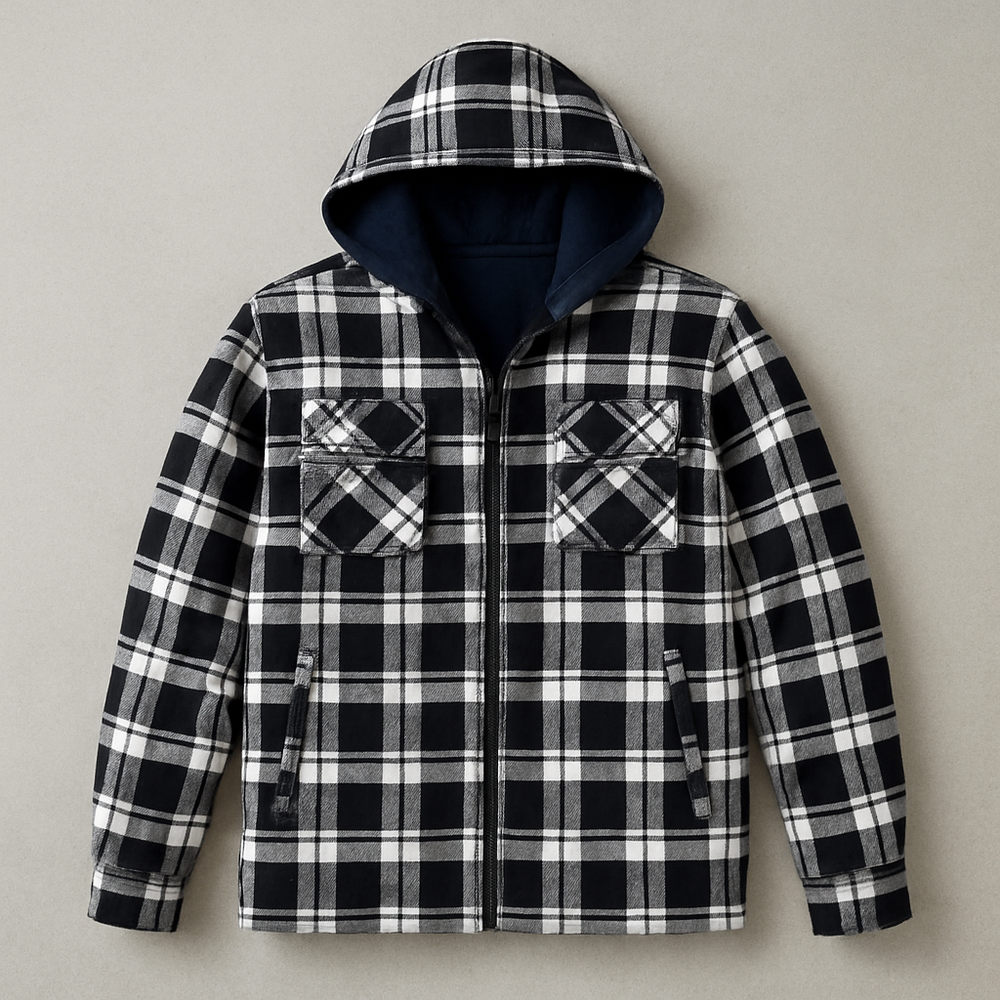 Gepolsterte Herrenjacke mit Karomuster | Warm & Casual Winter