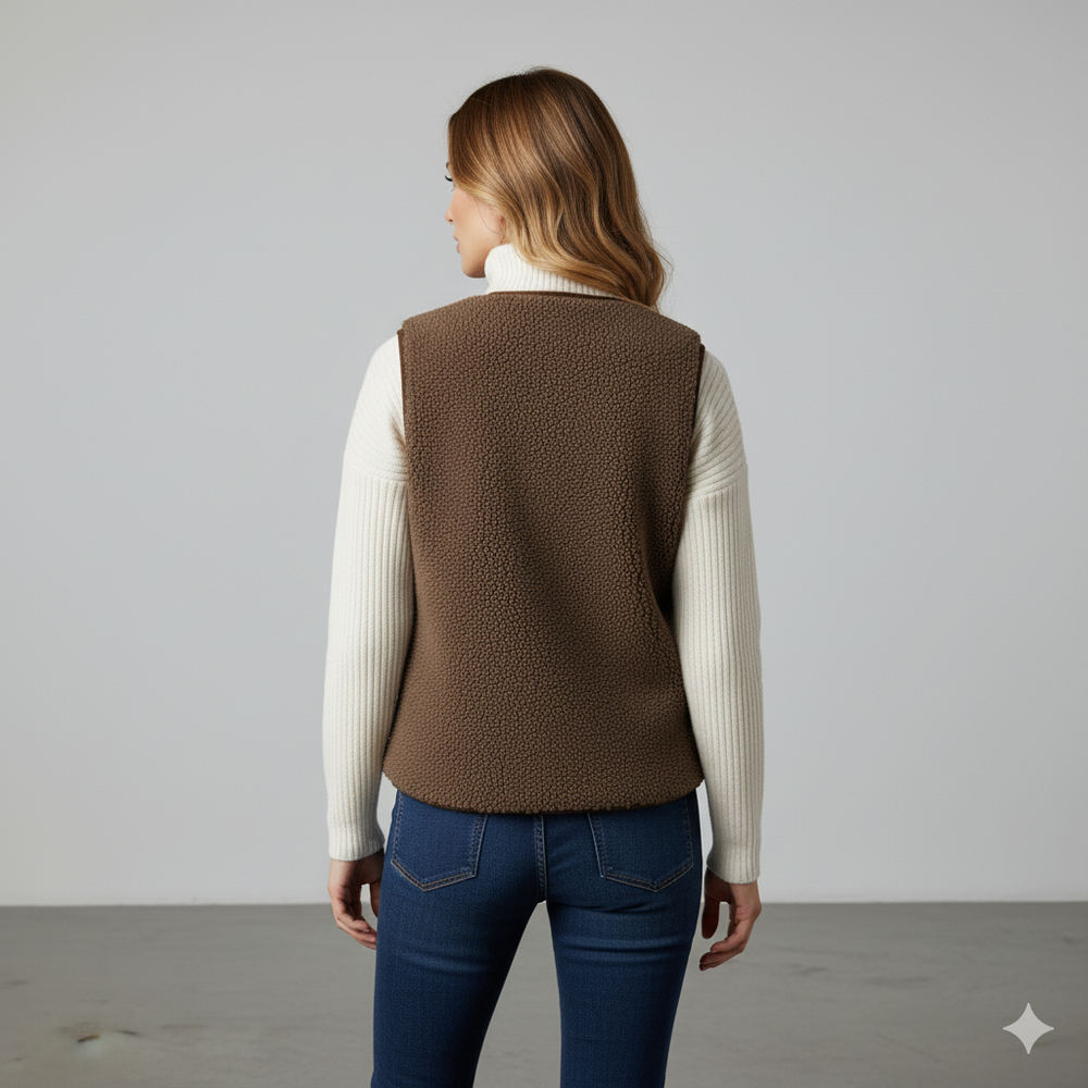 Kuschelige Damenweste aus Plüsch | Warm & Bequem für Herbst/Winter