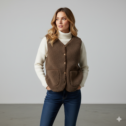 Kuschelige Damenweste aus Plüsch | Warm & Bequem für Herbst/Winter