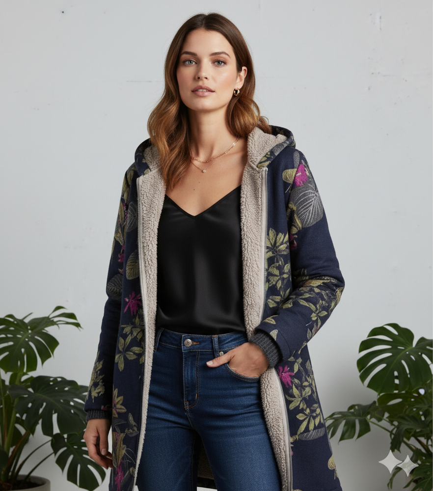 Damen Fleecejacke mit Kapuze | Plüsch & Kuschelig | Herbst/Winter