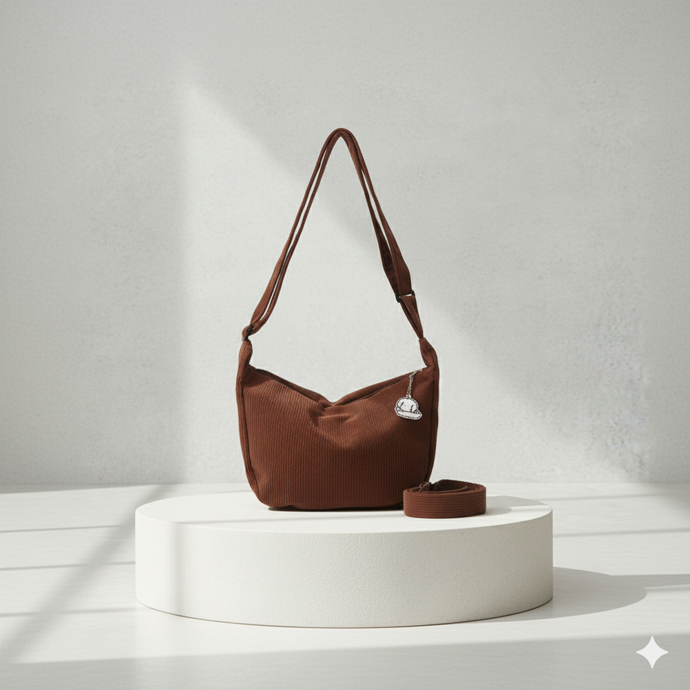 Lässige Damen Umhängetasche aus Cord | Leicht & Bequem