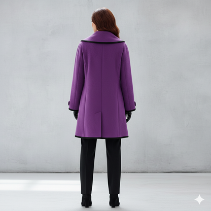 Eleganter Damenmantel mit Kontrastdetails | Herbst/Winter