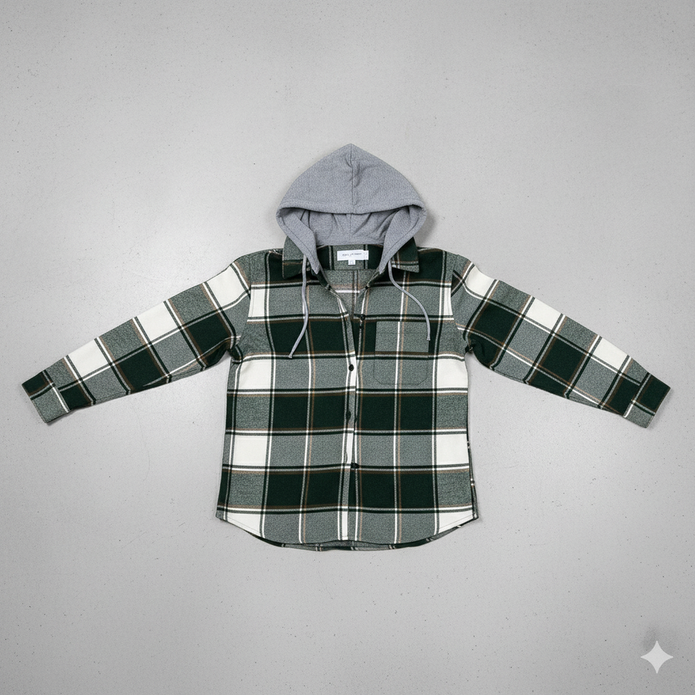 Gemusterte Damen Wolljacke mit Kapuze | Herbst & Winter | Lässig