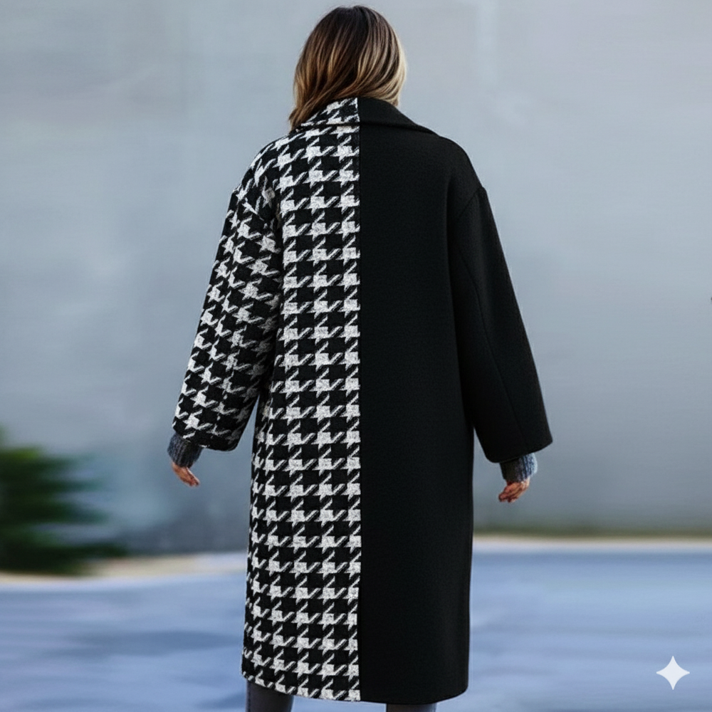 Damen Wollmantel mit Karomuster | Oversize & Warm | Winter